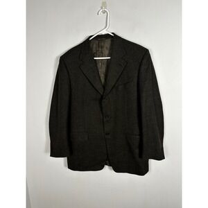 Canali Mens Wool Cashmere Blazer Sports Jacket Mens Sz 42 Grey Brown Italy Large